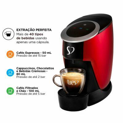 Cafeteira Espresso Touch Vermelho - TRES 3 Corações Cafeteira Espresso Touch Vermelho - TRES 3 Corações