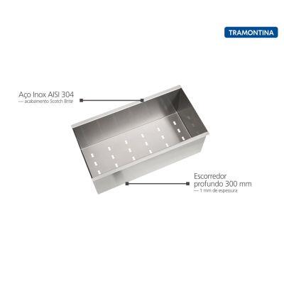Cesto Escorredor Profundo Tramontina Inox Escovado Retângular