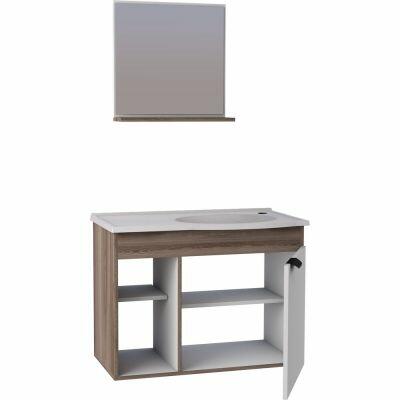 Gabinete para Banheiro Dália 46x61cm Tamarindo Branco Cozimax