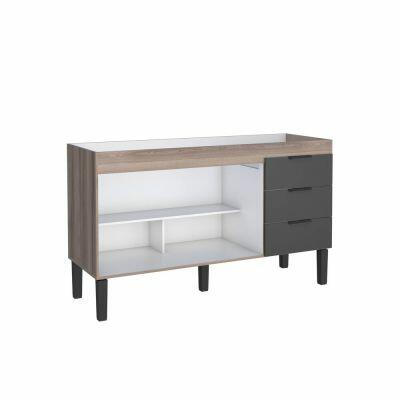 Balcão de Cozinha Flamingo 144cm Tamarindo Preto Cozimax