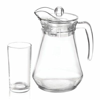 Kit Copos Opera 7 Pe&ccedil;as 225ml + Jarra 1,5L Casa&Ideia