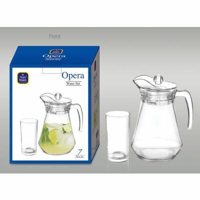 Kit Copos Opera 7 Peças 225ml + Jarra 1,5L Casa&Ideia