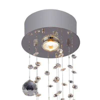 Plafon Bronzearte 1 Lâmpada Crystal 34789 GU10 Cinza