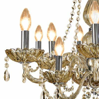 Lustre Bronzearte Clássico 12 Lâmpadas E14 Ambar