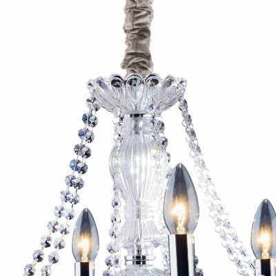 Lustre Bronzearte Clássico 8 Lâmpadas E14 Transparente 30777