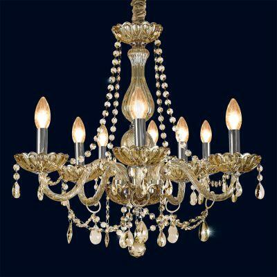 Lustre Bronzearte Clássico 8 Lâmpadas E14 Ambar 34476