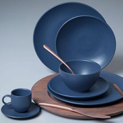 Prato Raso Stoneware Boreal 26cm Azul Porto Brasil