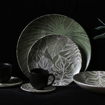 Prato de Sobremesa Porto Brasil Coup Herbarium 20,5cm Estampado