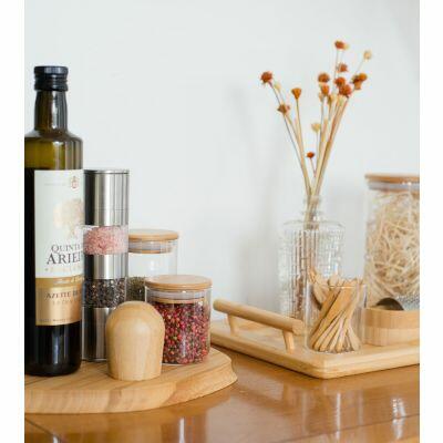 Pote de Vidro Hermético Cotidiana 400ml Oikos Bambu Natural