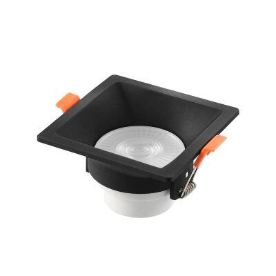 Spot Recuado Embutir LED Quadrado Preto 6w 3.000k Luz Branco Quente Blumenau Iluminação Spot Recuado Embutir LED Quadrado Preto 6w 3.000k Luz Branco Quente Blumenau Iluminação