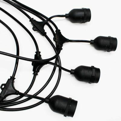 Cordão Cipro Taschibra para 8 Lâmpadas 25W Preto