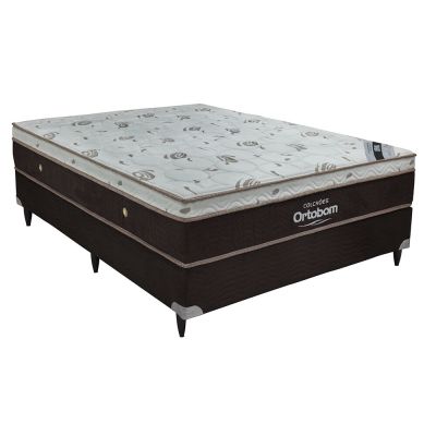 Colchão Ortobom Sleep King Casal 138x188cm Marrom/Branco