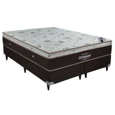 Colchão Ortobom Sleep King 193x203x32cm Marrom/Branco