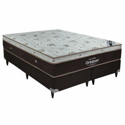 Colchão Ortobom Sleep King 158x198x32cm Marrom/Branco