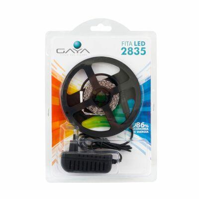 Fita LED com Fonte 2,5m 12V 3000K Luz Amarela Gaya
