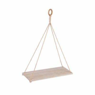 Prateleira com Corda Nature 30x12x38cm Branco Diagonal