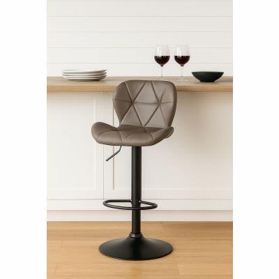 Banqueta Luxo Com Base Cinza e Preto Diagonal