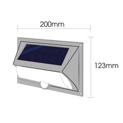 Arandela Solar LED com Sensor de Movimento 3000K Preta Ecoforce