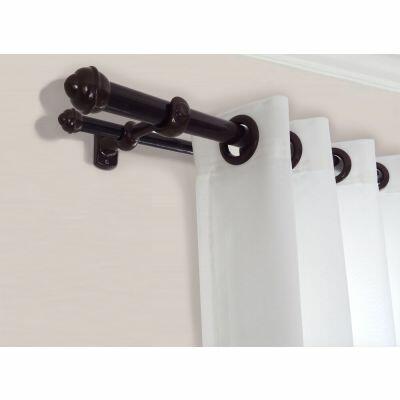 Kit Varão para Cortina Bella Arte Slim Duplo 2mx19mm Imbuia