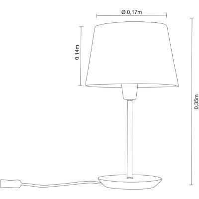 Abajur 1 Lâmpada Slim Diam 17cm E27 Castanho Madelustre Abajur 1 Lâmpada Slim Diam 17cm E27 Castanho Madelustre