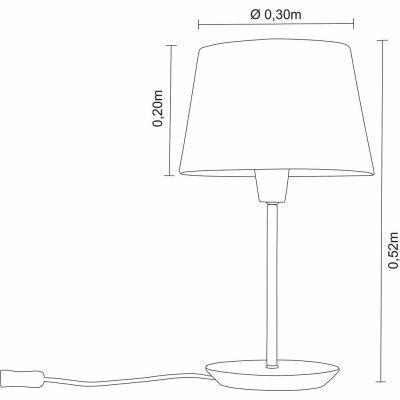 Abajur 1 Lâmpada Diam 25cm E27 Castanho Madelustre