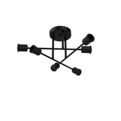 Pendente Taschibra 6 Lâmpadas Crossing E27 Preto