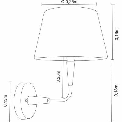 Arandela Standard 1 Lâmpada E27 Castanho Madelustre
