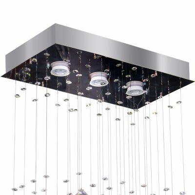Plafon de Cristal Bronzearte 3 Lâmpadas GU10 Ball Inox