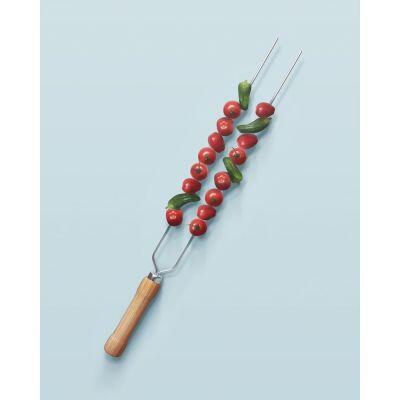 Espeto Duplo para Churrasco 65cm Cromado Mor