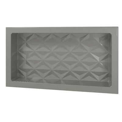 Nicho Tradicional Cinza em ABS 3D 63x35 Kasabelle Nicho Tradicional Cinza em ABS 3D 63x35 Kasabelle