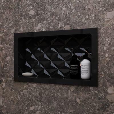 Nicho Tradicional Preto em ABS 3D 63x35 Kasabelle Nicho Tradicional Preto em ABS 3D 63x35 Kasabelle