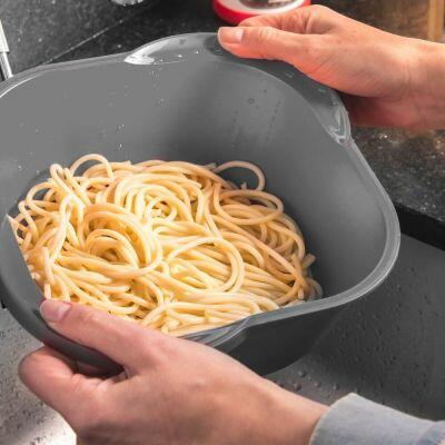 Escorredor de Massa/Arroz Chumbo 27,5x27,25x13cm Ou