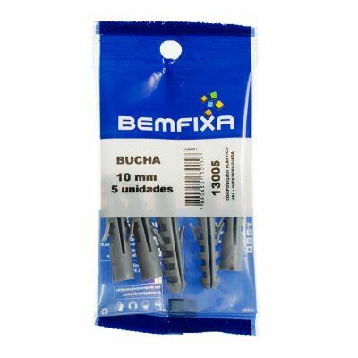 Bucha para Concreto Bemfixa 10mm Plastico Cinza