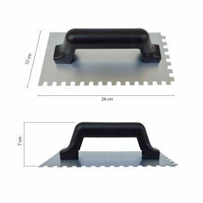 Desempenadeira 12x24cm Dentada Aço Brico Forte
