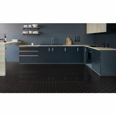Piso Cerâmico Ilhabella Preto Bold Esmaltado 57x57 Ilhabella