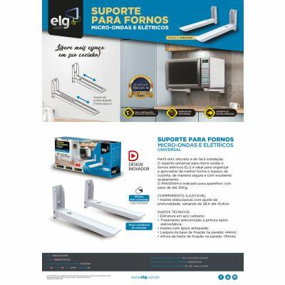 Suporte Forno/Microondas Elg Suportes Regulável Branco Suporte Forno/Microondas Elg Suportes Regulável Branco
