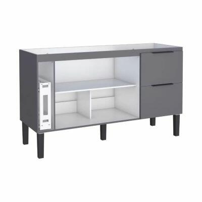 Balcão de Cozinha Cisne 144cm Cinza Cozimax Balcão de Cozinha Cisne 144cm Cinza Cozimax