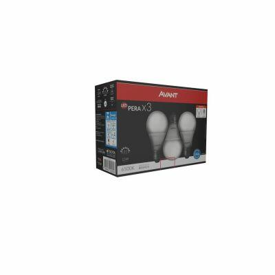 Pacote 3 Lâmpadas LED Bulbo 15W A60 6500K Luz Branca Avant Pacote 3 Lâmpadas LED Bulbo 15W A60 6500K Luz Branca Avant