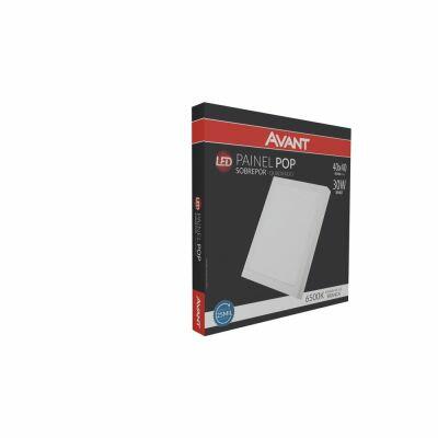 Painel Sobrepor Quadrado LED 30W Pop 40cm 6500K Bivolt Luz Branca Avant Painel Sobrepor Quadrado LED 30W Pop 40cm 6500K Bivolt Luz Branca Avant