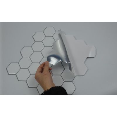 Pastilha Autoadesiva Hexa Branco 30x30 Málaga