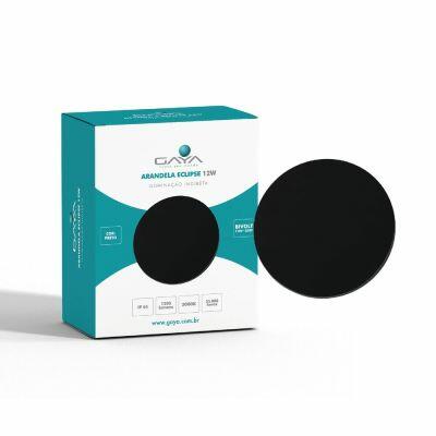 Arandela Externa LED 12W 3000K Eclipse II Preto Luz Amarela Gaya