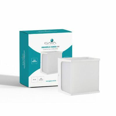 Arandela Externa LED 8W 3000K Hamsa Branco Luz Amarela Gaya
