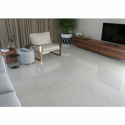 Porcelanato Polido Bernini Oro Retificado Marmorizado 90x90 Eliane
