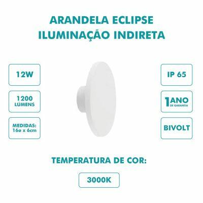 Arandela Linha Gaya 12W Cor Branca Eclipse