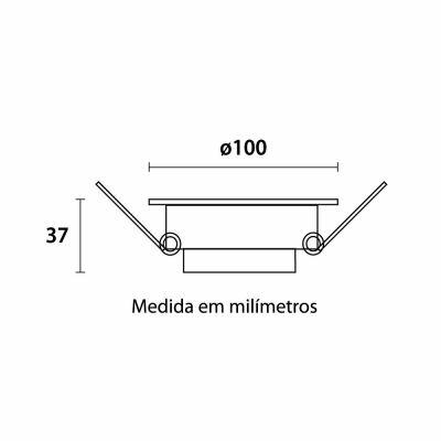 Spot Embutido p/ 1 Lâmpada Redondo Lince Preto/Branco Blumenau Iluminação