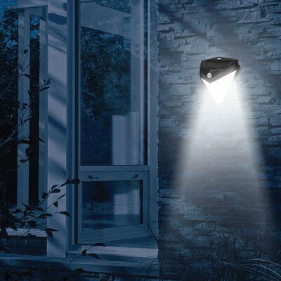 Luminária Solar Haifa com Sensor Preto Luz Amarela Gaya