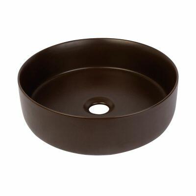 Cuba para Banheiro de Apoio Louça Redonda Marrom 36cm Addra