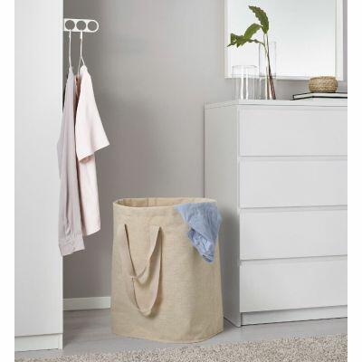 Cesto para Roupa Camellia 58x47cm Bege Casa&Ideia