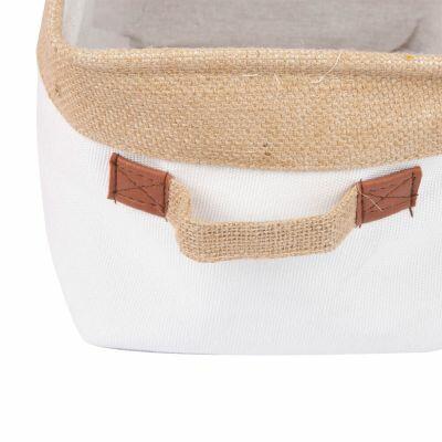 Cesto para Roupa Quadrada Lily 19x21cm Bege Casa&Ideia