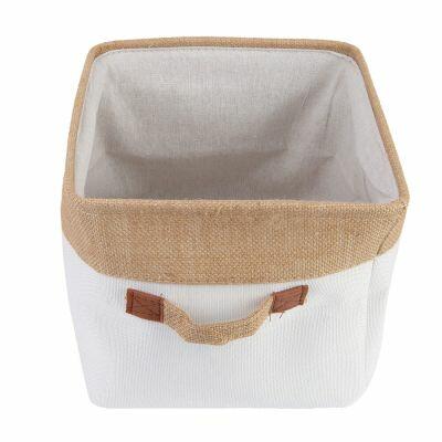 Cesto para Roupa Quadrada Lily 20x25cm Bege Casa&Ideia